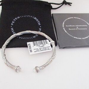 PETTER THOMAS Sterling Silver White Topaz Oval Cuff